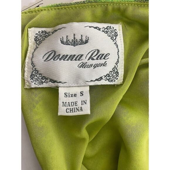 Chartreuse Y2K Donna Rae New York Dress Green Stripe Retro Belted Small Twee - Picture 11 of 11